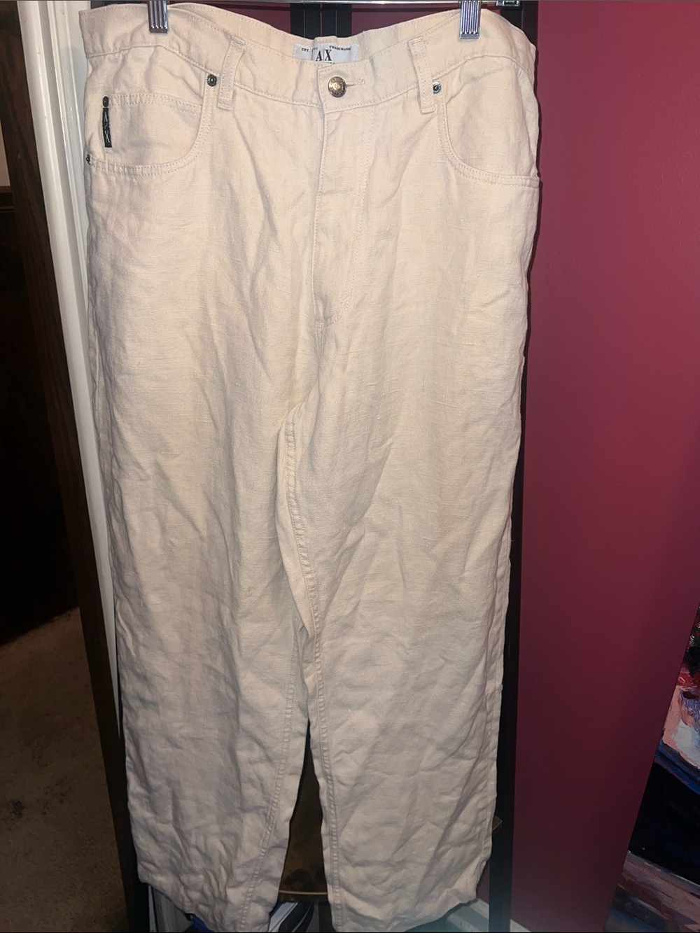 A/X Armani Exchange Men's Light Cream Cotton Chinos